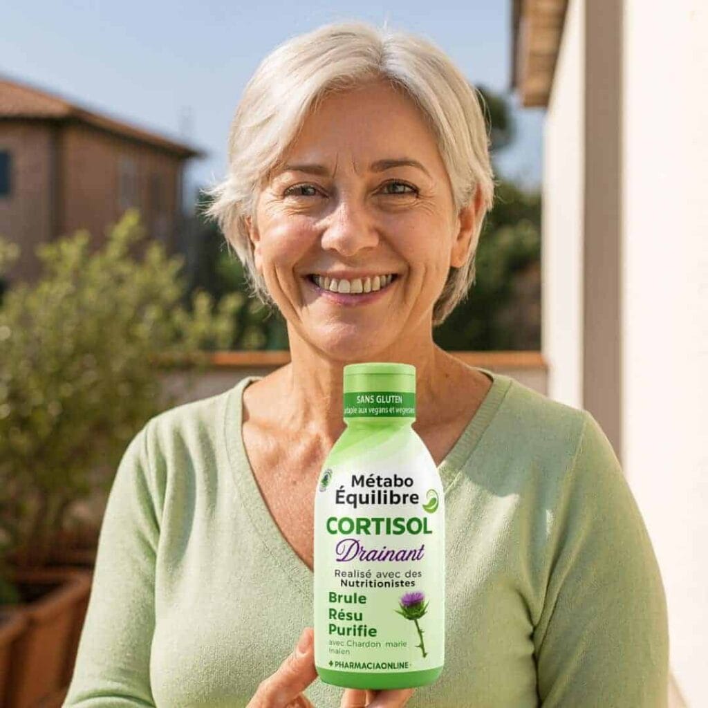 Bottiglia di integratore naturale per il benessere delle ghiandole surrenali.