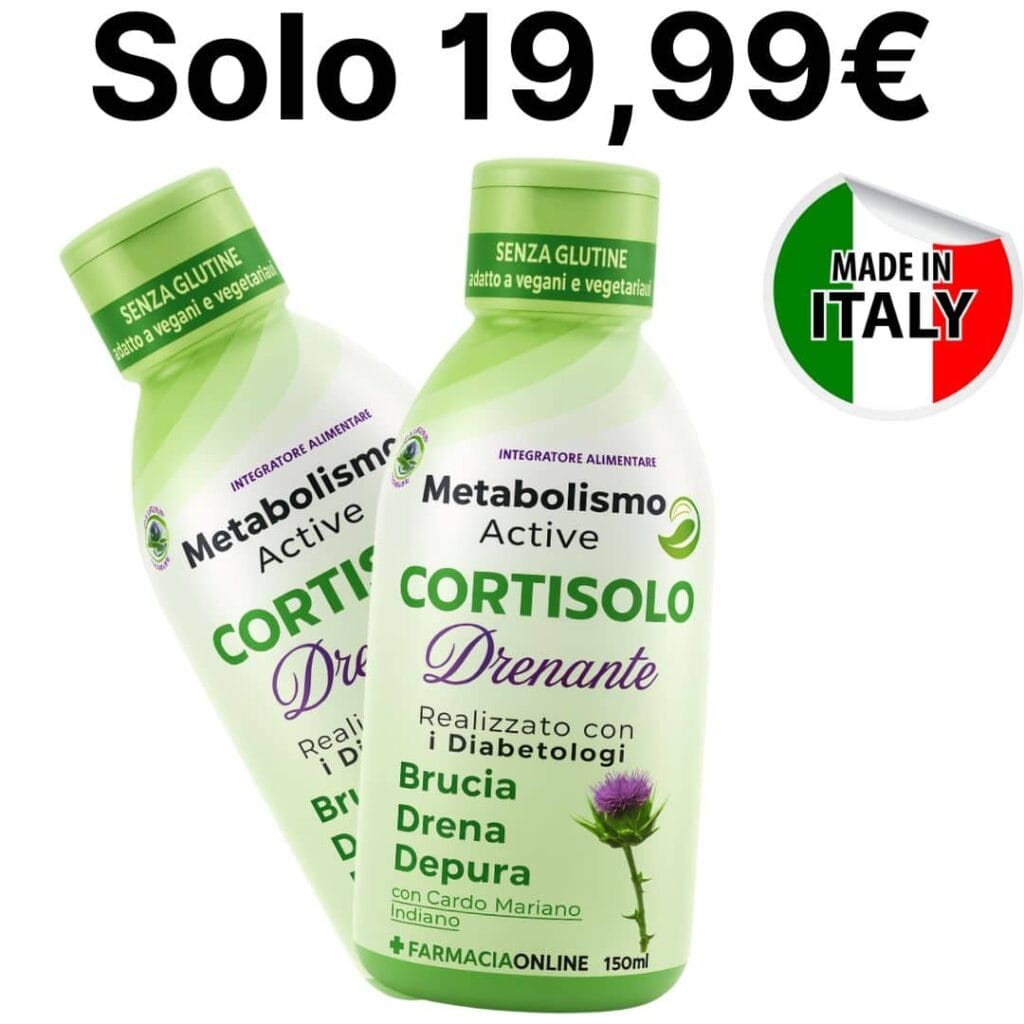 Integratore di cortisolo naturale senza glutine, made in Italy, con brucia e depura.