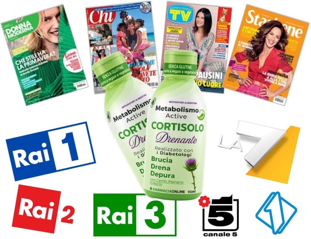 Integratori di cortisolo e riviste di salute e benessere.