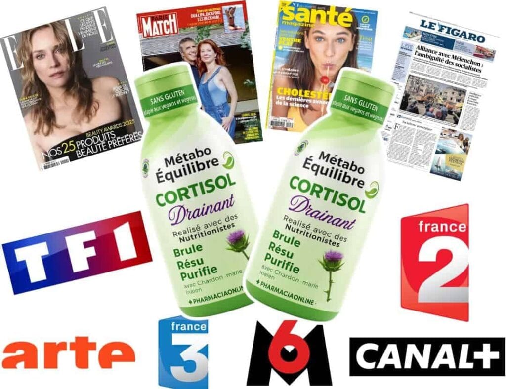 Integratore di cortisolo Métabo Équilibre con estratto di curcuma e erbe.