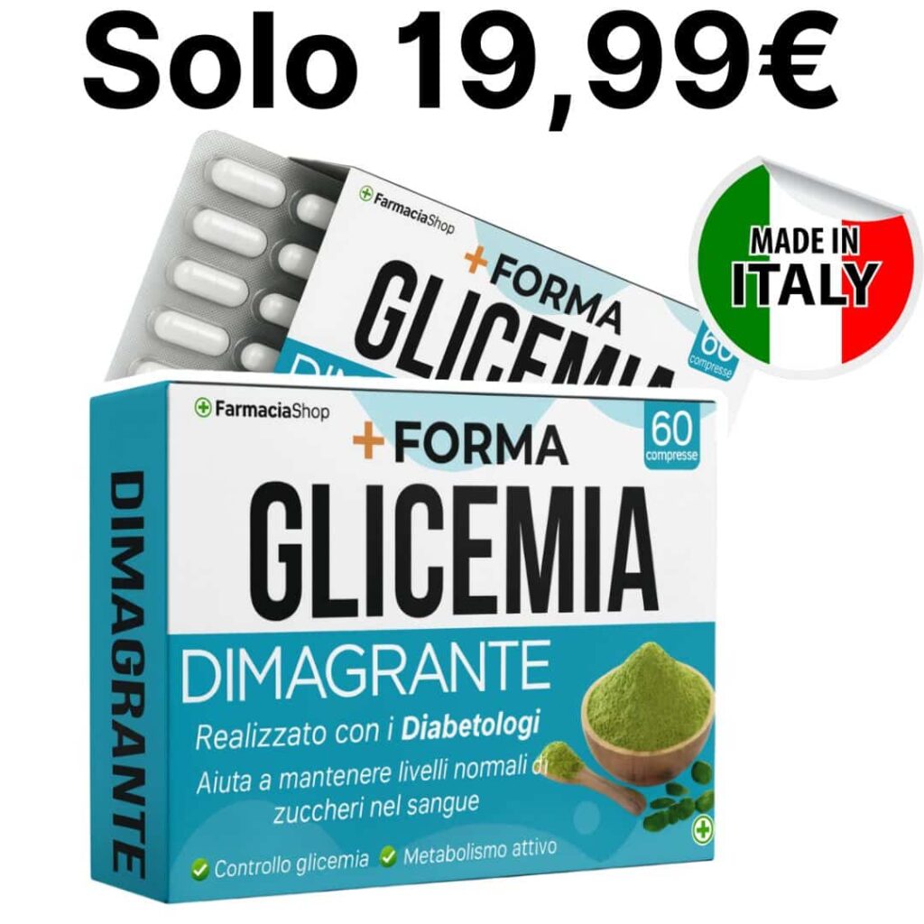 Integratore Glicemia Dimagrante con 60 compresse, prezzo 19,99€.