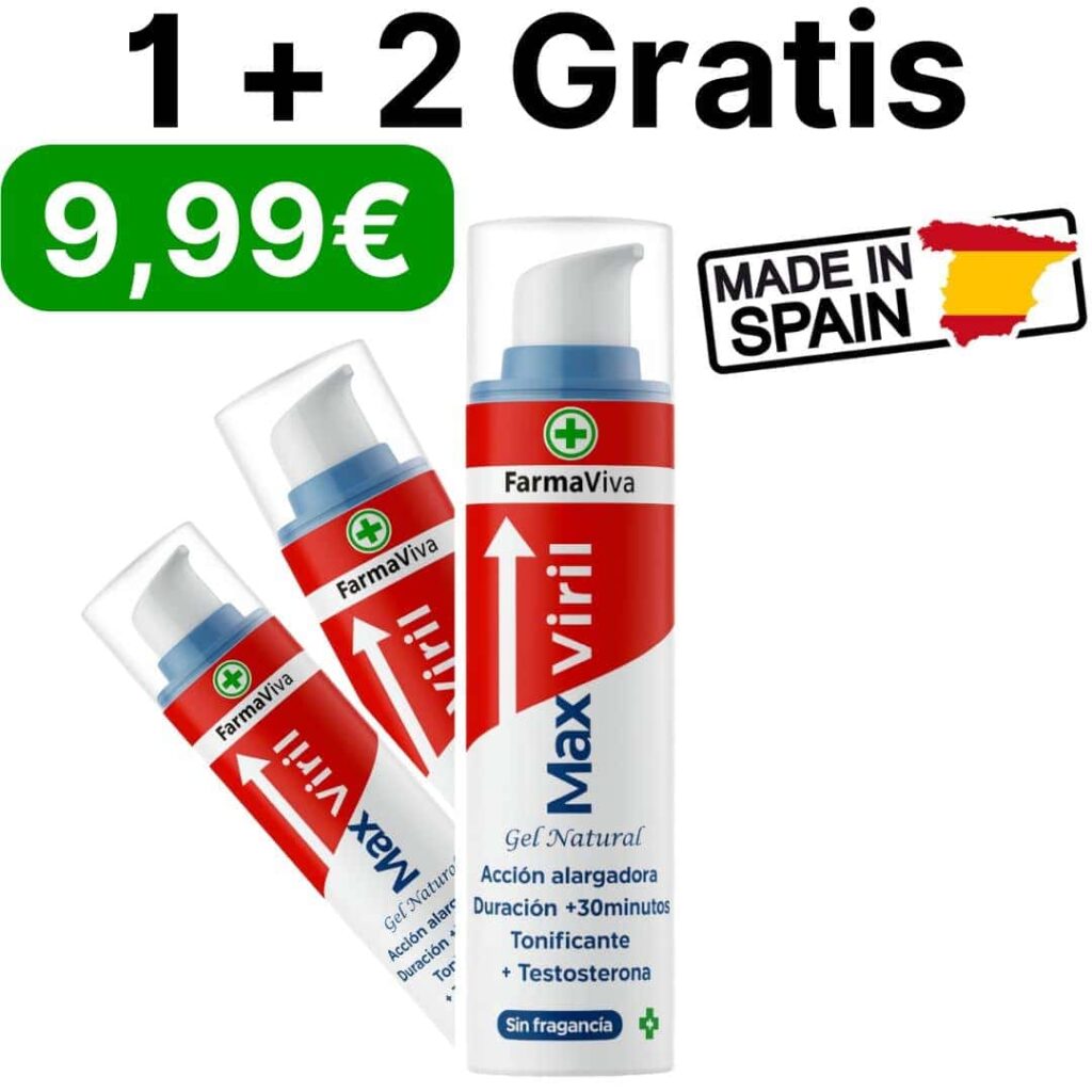 Gel MaxViril naturale per aumento della testosterone, made in Spain.
