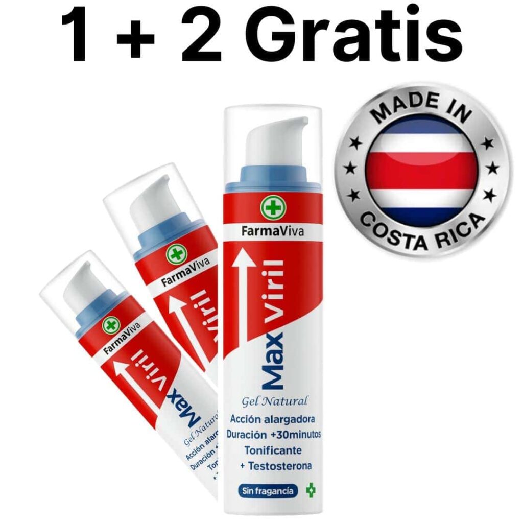 Gel naturale MaxViril con testosterone, prolungamento e tonificazione.