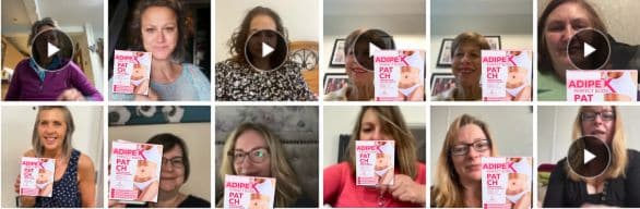 Donne che recensiscono il libro Adipek Pat in video.